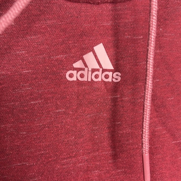 adidas Red Pink Hoodie Sweatshirt Sz Medium! - Picture 4 of 9